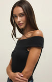 Z Supply Second Skin Off Shoulder Top Black