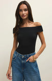 Z Supply Second Skin Off Shoulder Top Black