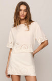 Z Supply Daya Embroidered White Skirt