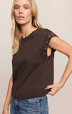 Z Supply Dark Chocolate Camino Grommet Muscle Tee