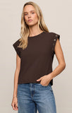 Z Supply Dark Chocolate Camino Grommet Muscle Tee