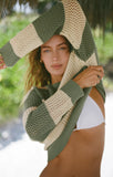 Broadbeach Stripe Sweater Palm Green