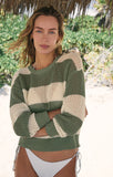 Broadbeach Stripe Sweater Palm Green