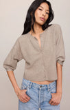Z Supply Valor Short Sleeve Cardigan Natural Heather