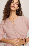 Z Supply Valor Short Sleeve Cardigan Soft Blush
