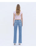 Alleah Mid Rise Full Length Slim Wide Jeans