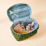Everbloom Forest Green Quilted Cosmetic Bag