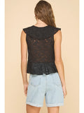 Bailey Black Ruffled Lace Top