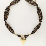 Leopard Print Heart Stainless Steel Necklace