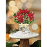 Mini Birch Poinsettia Pop Up Greeting Card