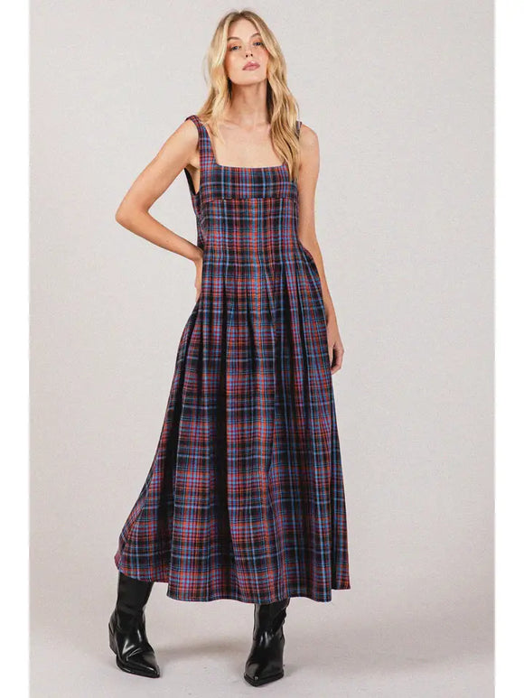 Brooklyn Plaid Midi Dress