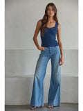 Nikki Navy Ribbed Tank