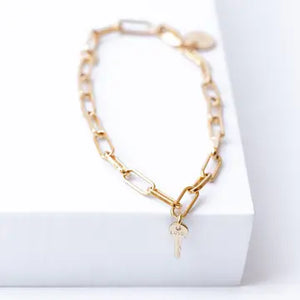Gold LOVE Brooklyn Mini Key Bracelet