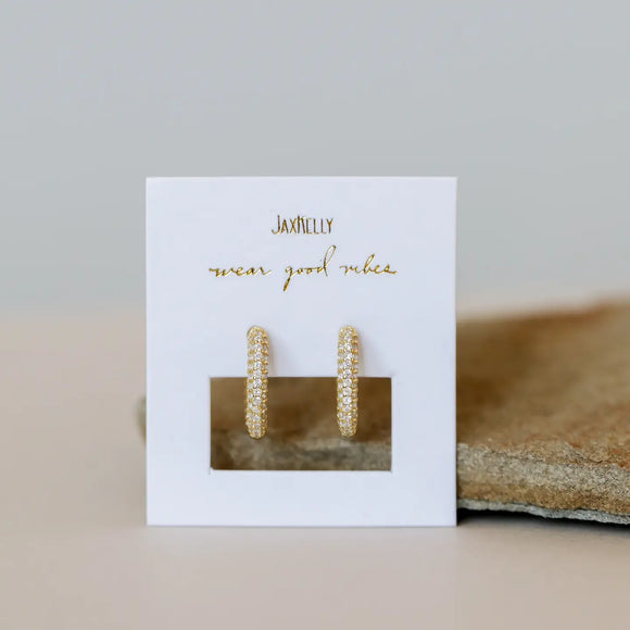 Jax Kelly Pave Gold Hoop