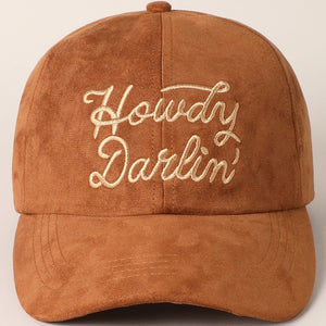 "Howdy Darlin" Suede Baseball Cap