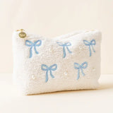 Sherpa Pouch-Bows Blue