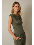 Emma Cowl Neck Cap Sleeve Top
