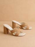 the Santiago Toffee | Raffia Summer Heel