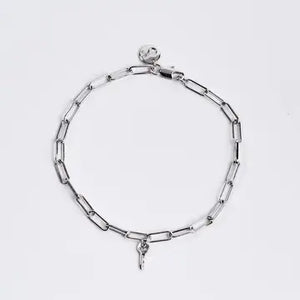 Silver LOVE Brooklyn Mini Key Bracelet