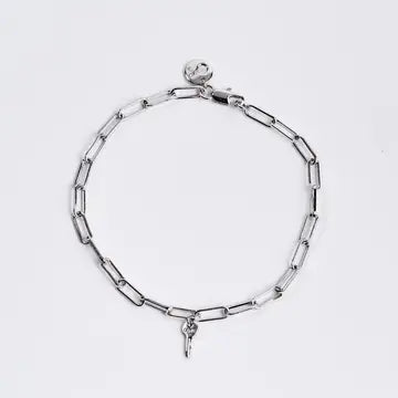Silver LOVE Brooklyn Mini Key Bracelet