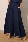 Matte Crepe Wide Leg Pant