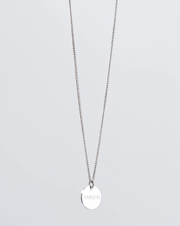 Silver FEARLESS Pendant Necklace