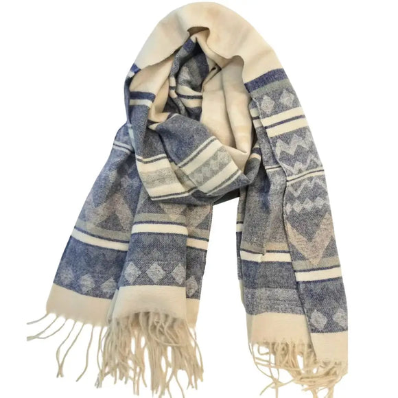 Blue Aztec Scarf