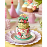 Mini Blooming Birthday Cake Pop Up Greeting Card
