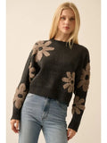 Chenille Jacquard Crewneck Sweater