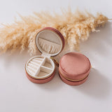 Round Velvet Travel Jewelry Box