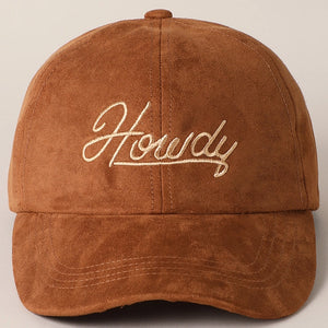 "Howdy" Embroidery Suade Hat