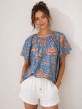 Azure Bloom Blouse