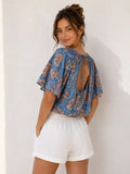 Azure Bloom Blouse