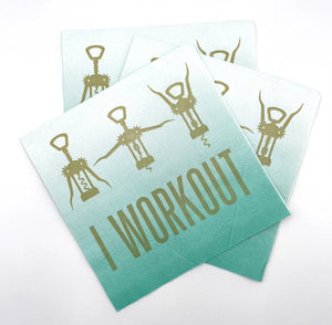 "I Workout" Cocktail Napkins