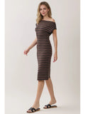Sami Striped Boatneck Midi Dress