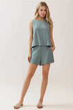Tia Teal Wave Hem Shorts