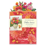 Mini Sunrise Dahlias Pop Up Greeting Card