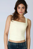 Cream Square neck Tank