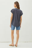 Charcoal Flowy Tee