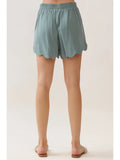 Tia Teal Wave Hem Shorts