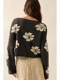 Daisy Knit Cropped Sweater