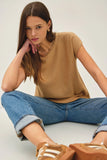 Boxy Short Sleeve Sweater With Raw Seam