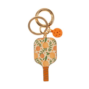 Peaches Pickleball Keychain