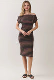 Sami Striped Boatneck Midi Dress