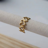 Gold Adjustable Heart Ring