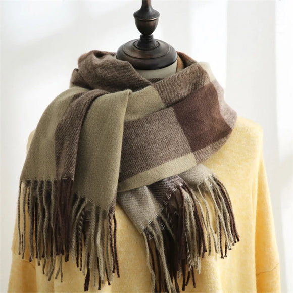 Faux Cashmere Plaid Sscarf