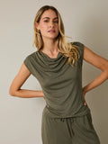 Emma Cowl Neck Cap Sleeve Top