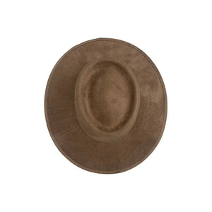 Vegan Suede Crown Top Dark Taupe Hat