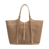 Malia Nude Laser Cut Vegan Leather Tote Bag Melie Bianco