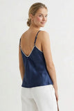 Brittany Navy Satin Camisole